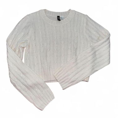 White cropped sweater from H&M, size S