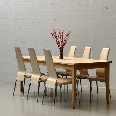 6 chairs with high backrests by Arper, Italy