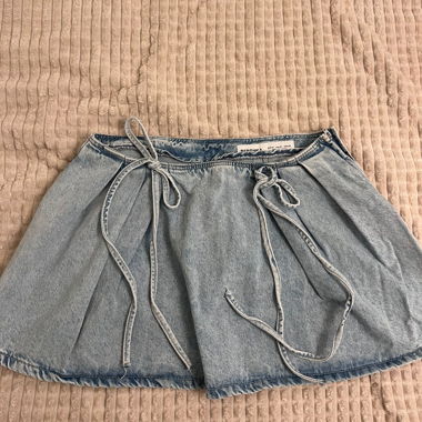 Jeansrock mit Bindeband