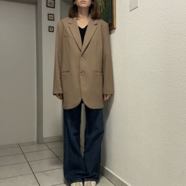 Blazer marrone spalle imbottite