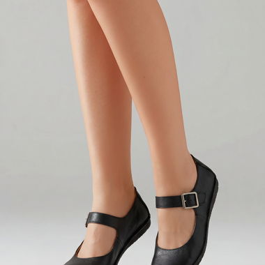 Black slingback flats with strap
