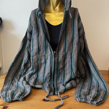 Veste à capuche rayée légère 