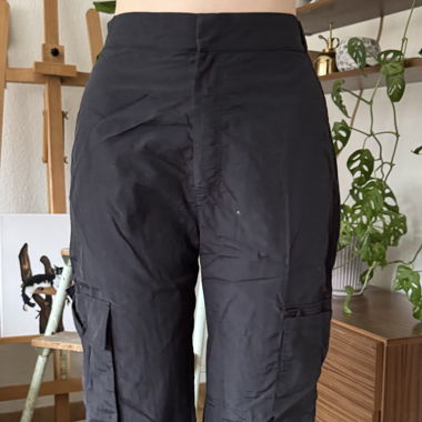 Pantalon cargo fin noir