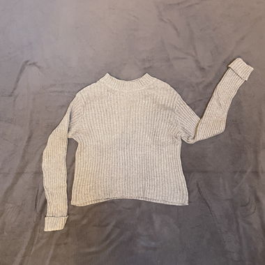 grey ribbed knit sweater - Pull&Bear 