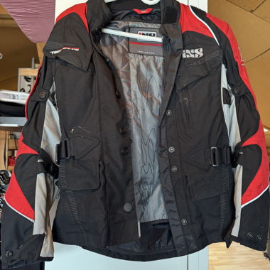 iXS Giacca da moto nero-rosso-grigio
