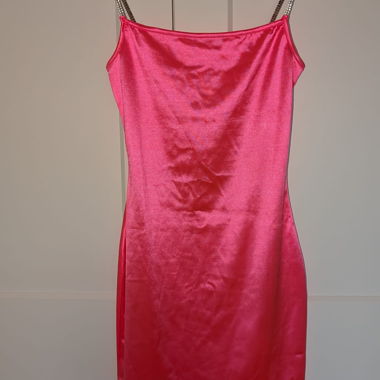 Abito tank in raso rosa