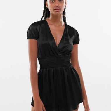 Flowy black playsuit by Bershka