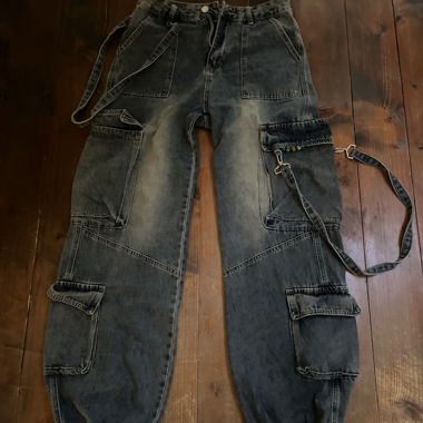 Pantaloni cargo in denim baggy