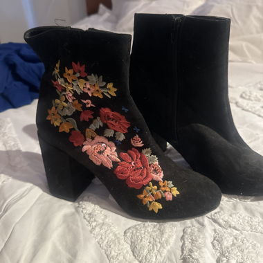 Black Embroidered Boots