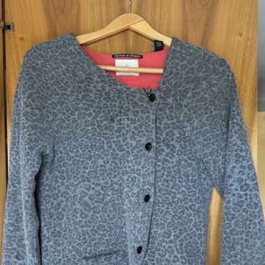 Graue Blazer Jacke mit Leo Muster