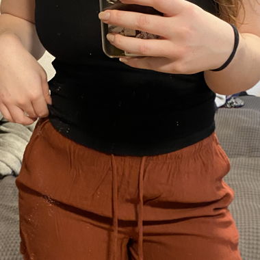 Corti pantaloncini arancioni/marroni con coulisse