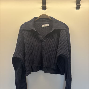 Hollister Knit Sweater - Dark Blue 