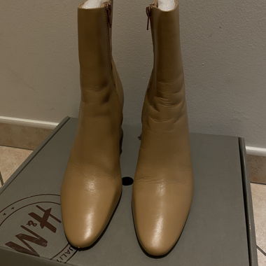 Bottines à talons H&M premium en cuir beige