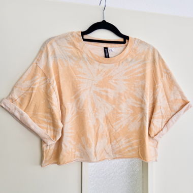 T-shirt corto tie-dye arancione