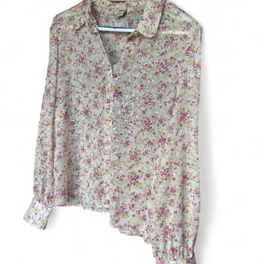 Floral satin blouse XL