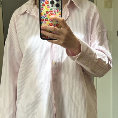 Chemise Zara à rayures roses