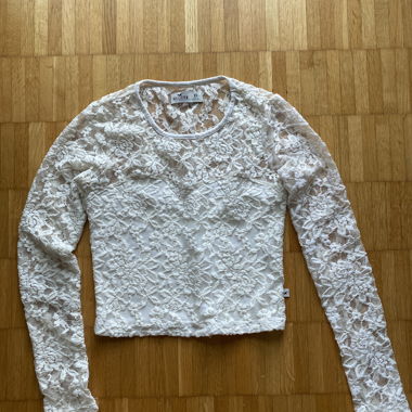 Weisses Spitzenoberteil Hollister XS
