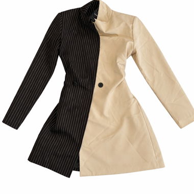 Two-tone asymmetric coat