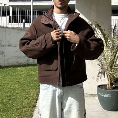 Heavy brown vintage fleece jacket