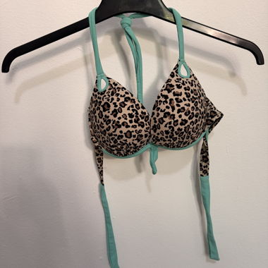 Turquoise leopard print bikini