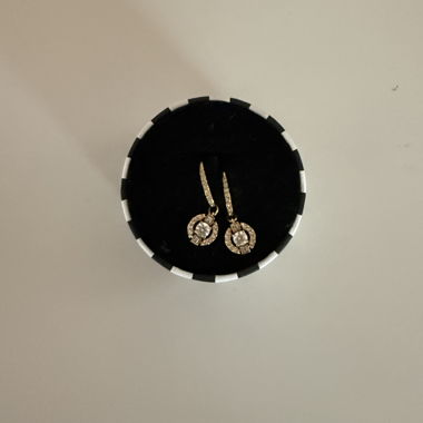 Boucles d’oreilles pendantes Swarovski dorées