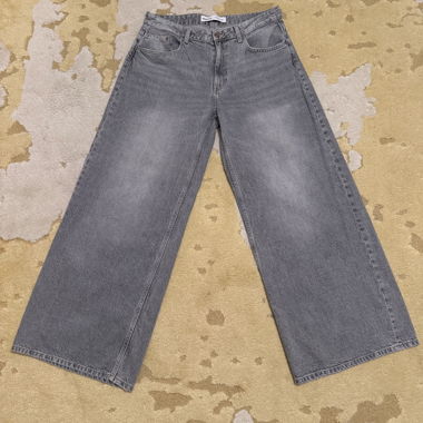 Wide leg jeans, Bershka, size 44, grey