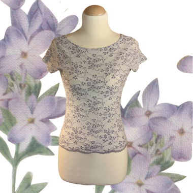 Top Hennes in pizzo Lilac a maniche corte