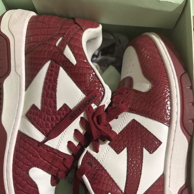 Off-White Out off Office Croco Print  Wine Red 