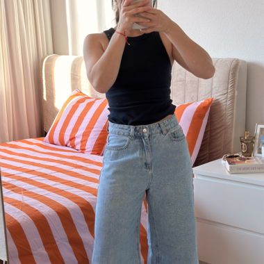 Weite Jeans-Culotte
