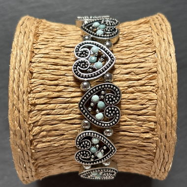 Heart bangle with blue stones