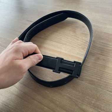Hermès schwarze Lederguertel