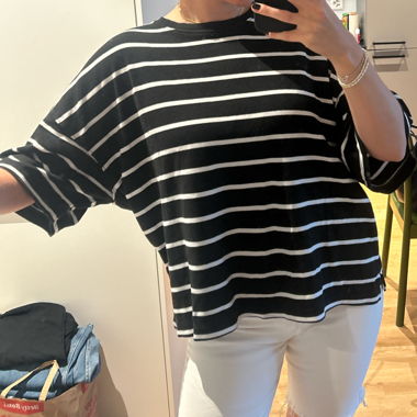 T-shirt oversize rayé, XXL