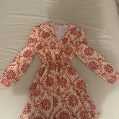 Robe courte imprimée orange