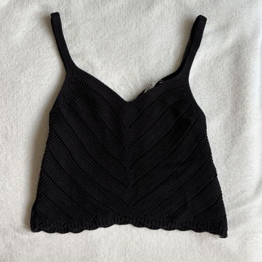 Crop-top en maille noire