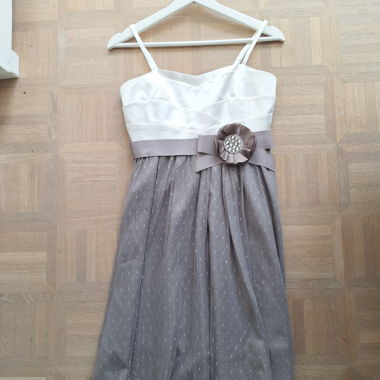 Abito con Bretelle b.p.c. Crema/Grigio