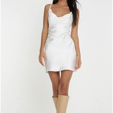 Vestito Motel bianco (paiva dress satin ivory white)