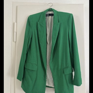 Blazer ZARA verde XS in misto lino