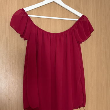 Dark Rose Red Blouse