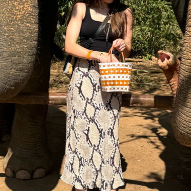 snake print midi maxi skirt