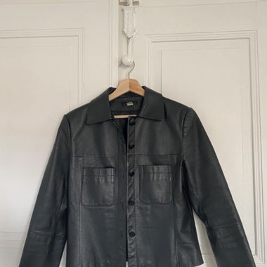 Veste-Blazer en cuir noire