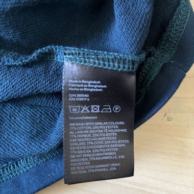Sweat H&M bleu-vert à motif tie-dye