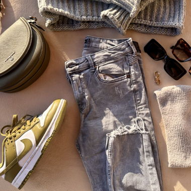 Grey Denim Pants