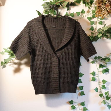 Cardigan lavorato a maglia grigio / Cardigan manica corta