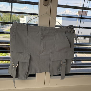 Grey/light blue Bershka cargo skirt
