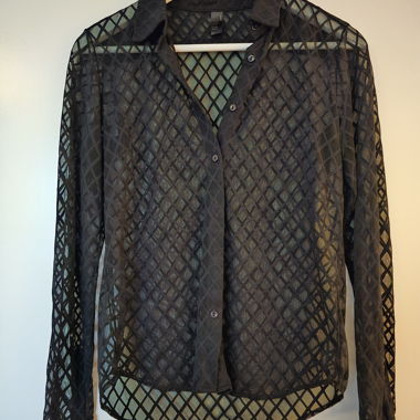 Blusa American Apparel nera trasparente