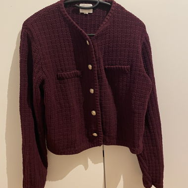 Cardigan corto in maglia testurizzata