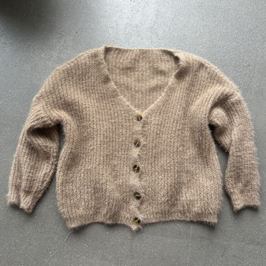 Cardigan in maglia beige