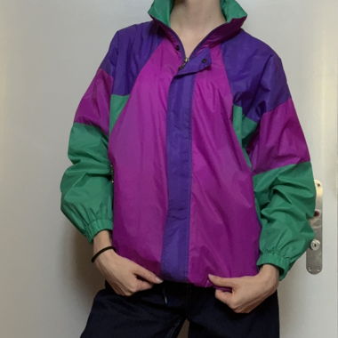 Vintage Windbreaker Jacke bunt