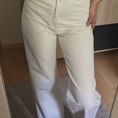 Jeans blanc taille haute