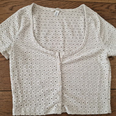 Haut en maille ajourée beige Gr. S comme neuf